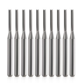 HOZLY CNC Router Bits 1/16 Straight Router Bit 1/8 Shank Straight Flute Carbide End Mill Cutter 2-Flute Milling Tungsten Steel 12mm CEL/38mm OAL for Woodworking 10 Pack (1/16 Cutting Dia)