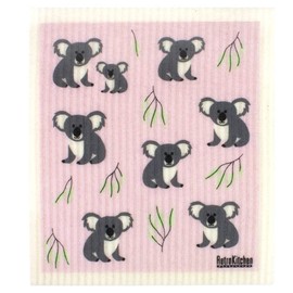 RetroKitchen Swedish Dish Sponge Cloth - Koala & Gum Leaves