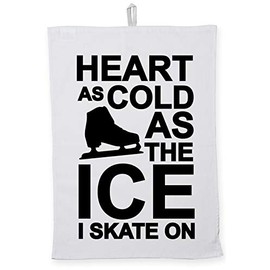 Hippowarehouse Heart as cold as the ice I skate on Tea Towel Eco Printed Dish Cloth Kitchen accessory 50cmx70cm 100% Cotton