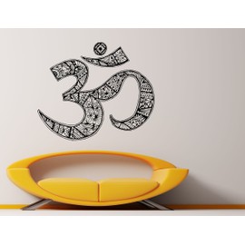 Om Symbol Wall Decal Vinyl Sticker Buddha Sacred Indian Design Art Wall Removable Home Decor (8som)