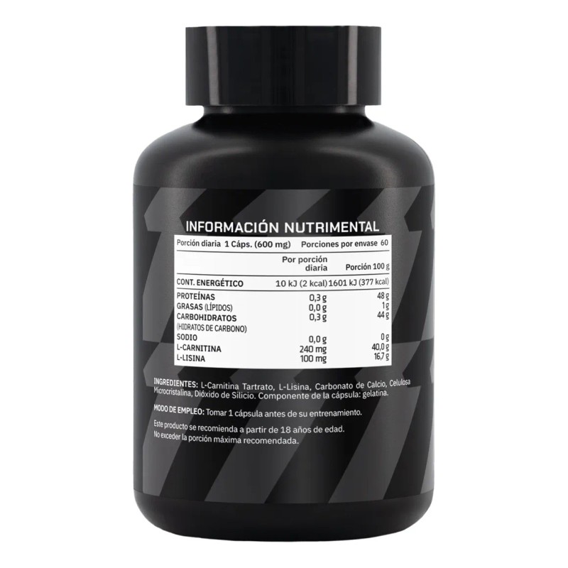 Suplemento L- Carnitina (240 Mg) (60 Caps) Prowinner Sin Sabor