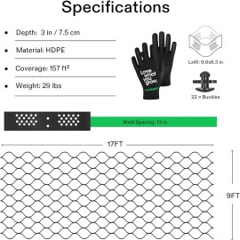 VIVOSUN 2"/3"/4" Depth Ground Grid Geocell HDPE Geo Grid Gravel 6.5x17ft /9x17ft - 3in Depth 9x17ft