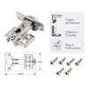 5 Pares Bisagra Bidimensional Recta 35mm Cobertura Completa 110 Grados
