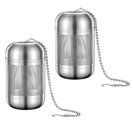 Tea Infusers for Loose Tea, 2Pcs 316 Stainless Steel Mesh Tea Strainers with Chain Handle Detachable Tea Infuser Filter for Loose Tea & Coffee
