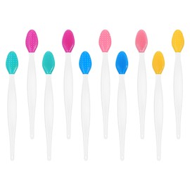 10pcs Silicone Lip Brush, Lip Scrub Brushes Exfoliating, Nose Clean Blackhead Removal Brushes, Soft Double-Side Lips Brush, Exfoliating Tool for Lips Care Beauty (5 colors)
