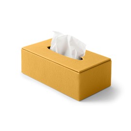 Eglooh - Atena - Tissue Box Rectangular Genuine Leather Yellow - Tissue Holder, Cosmetic Tissue Box for Home and Office - cm 24.6 x 13.1 x H.7.5 - Made in Italy