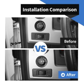 Voodonala for Ford F-150 Raptor 2009-2014 Center Console Dash Switch Button Cover Compatible with Ford F150 Raptor 2009-2014(Carbon Fiber Black,5Pcs,ABS)