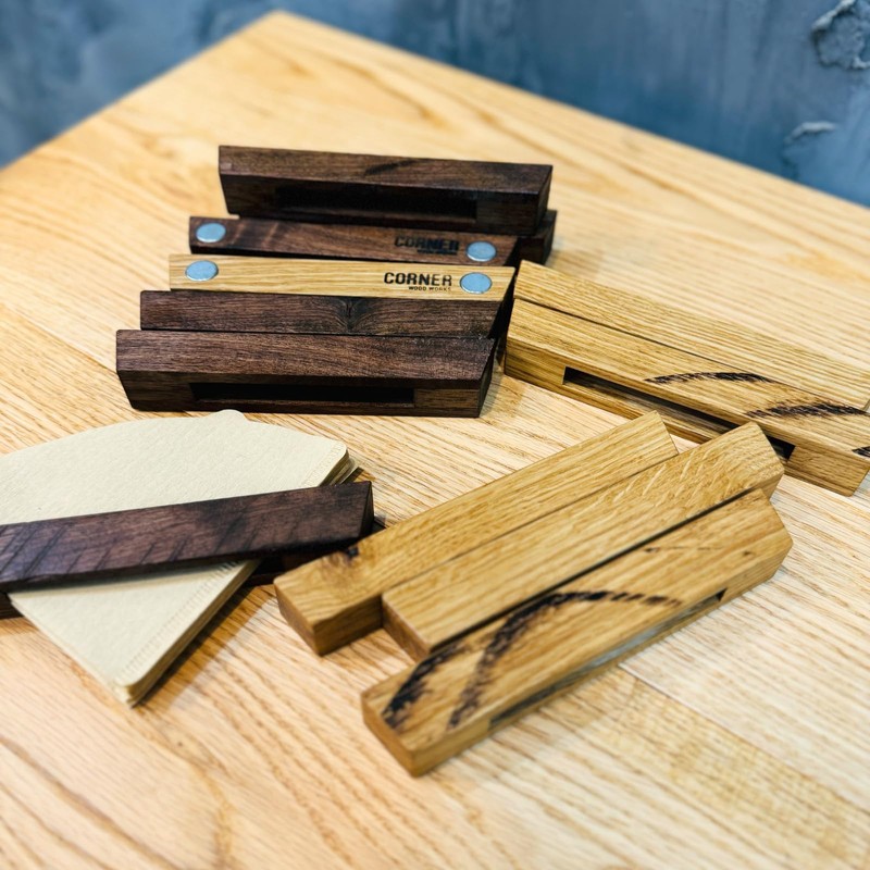 KaminoKa Natural Wood Coffee Filter Holder by CONER WOOD WORKS