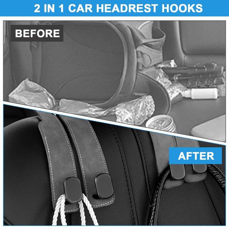 Chingcoo Pack of 2 Car Seat Double Hooks Back Hooks,