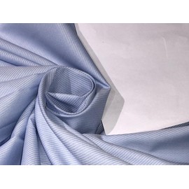 100% Cotton Italian Shirting 58" Wide Powder Blue with fractional Twill [16796] White