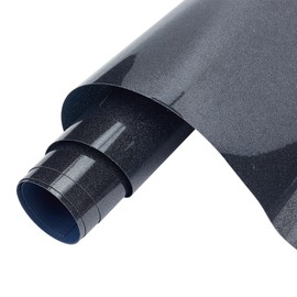 letsinstyle 11.8" x 3ft Glitter HTV Heat Transfer Vinyl Roll, Sparkle Black Iron on Vinyl Rolls, Sewing Accessory for T-Shirts DIY Compatible with Cricut or Silhoutte Cameo