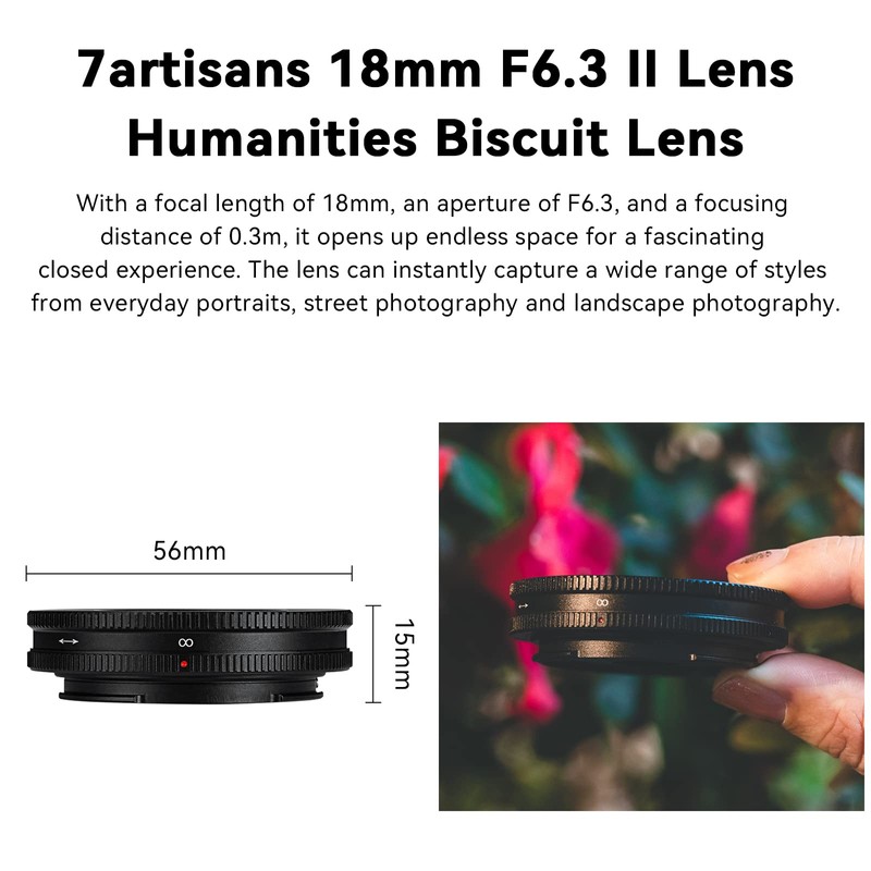 7artisan 18mm F6.3 Ultra-thin APS-C Prime Lens Fit for Sony
