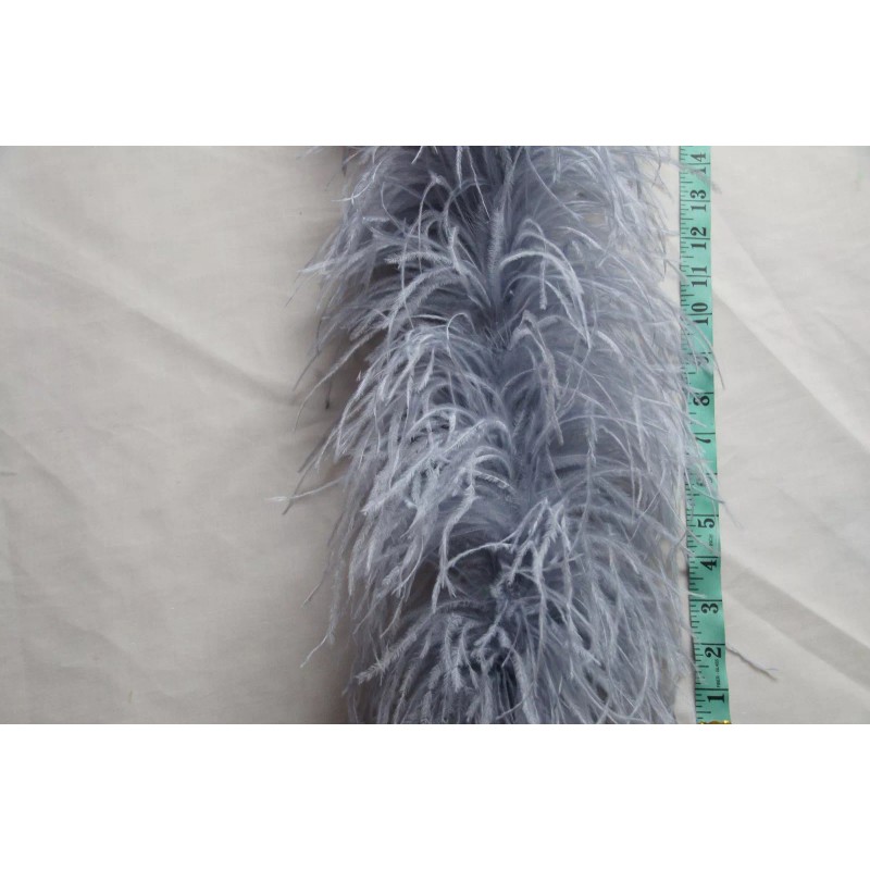 Perial Company 6 ply ostrich boa gray