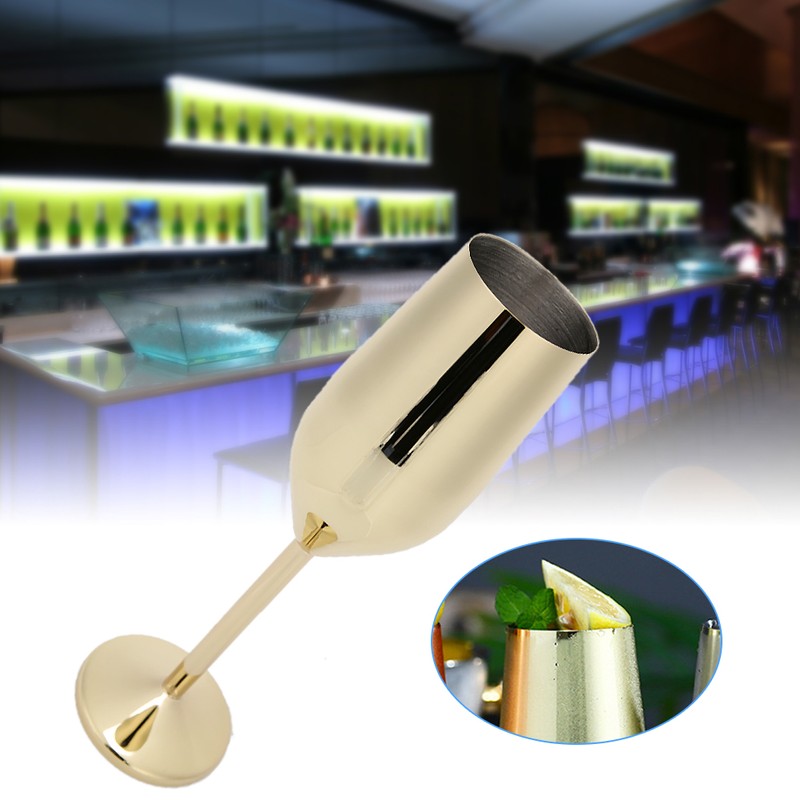 304 Stainless Steel Wine Goblet Champagne Glasses Drinking Cups 220ML