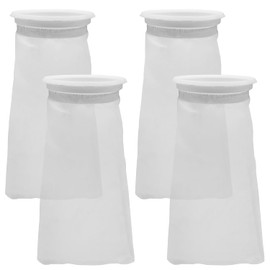 AYWFEY 4 Pack 4 Inch Aquarium Filter Bags, Nylon Mesh Filter Socks, 200 Micron Felt Filtration, 4 Inch Ring by 10 Inch Long