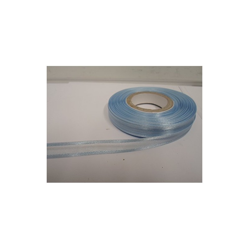2 metres x 10mm Edged Organza Ribbon Baby Blue Light