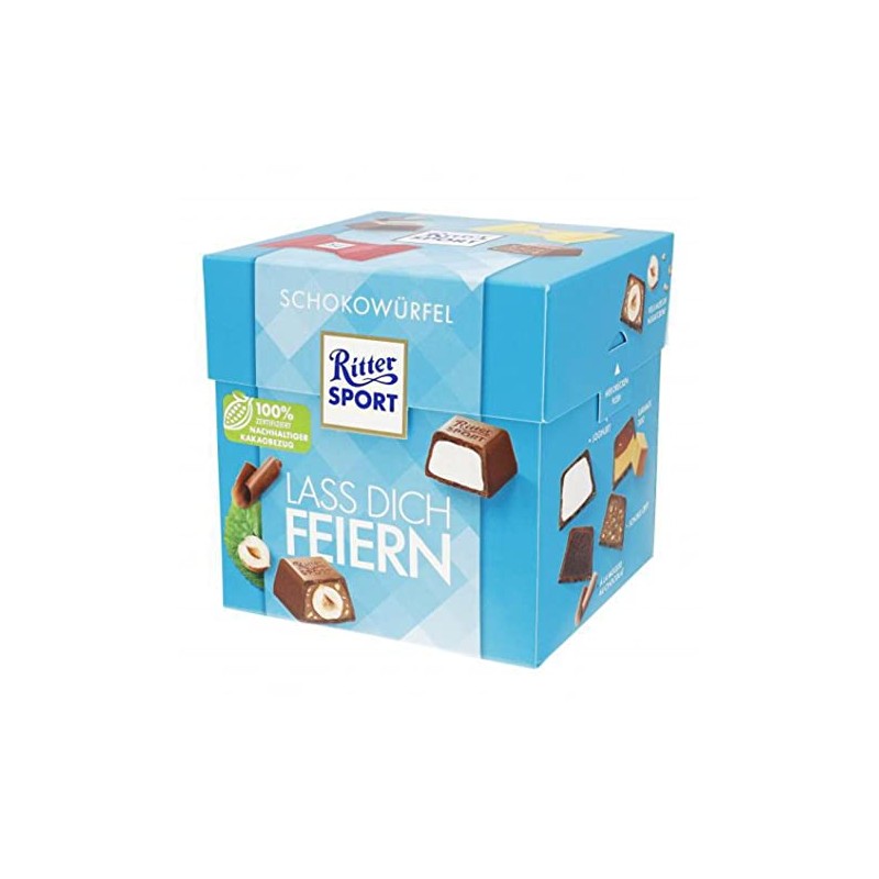 Ritter Sport SPORT Schokowürfel Box Lass dich feiern