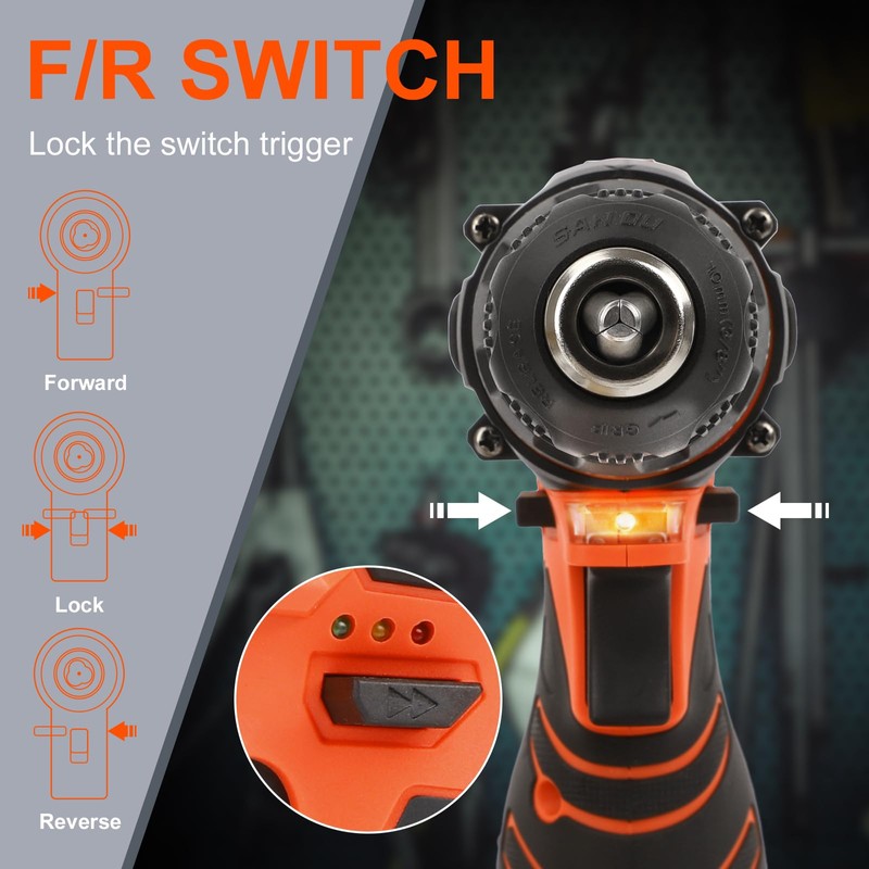 COMOWARE Cordless Drill Set, 12V Power Drill with Battery &