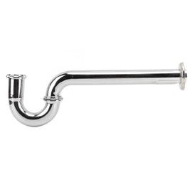 Brass Sink Drain Tubing Set Silver Slick Finish No Ageing Bathroom Sink Drain Pipe Replacement G1‑1/4in