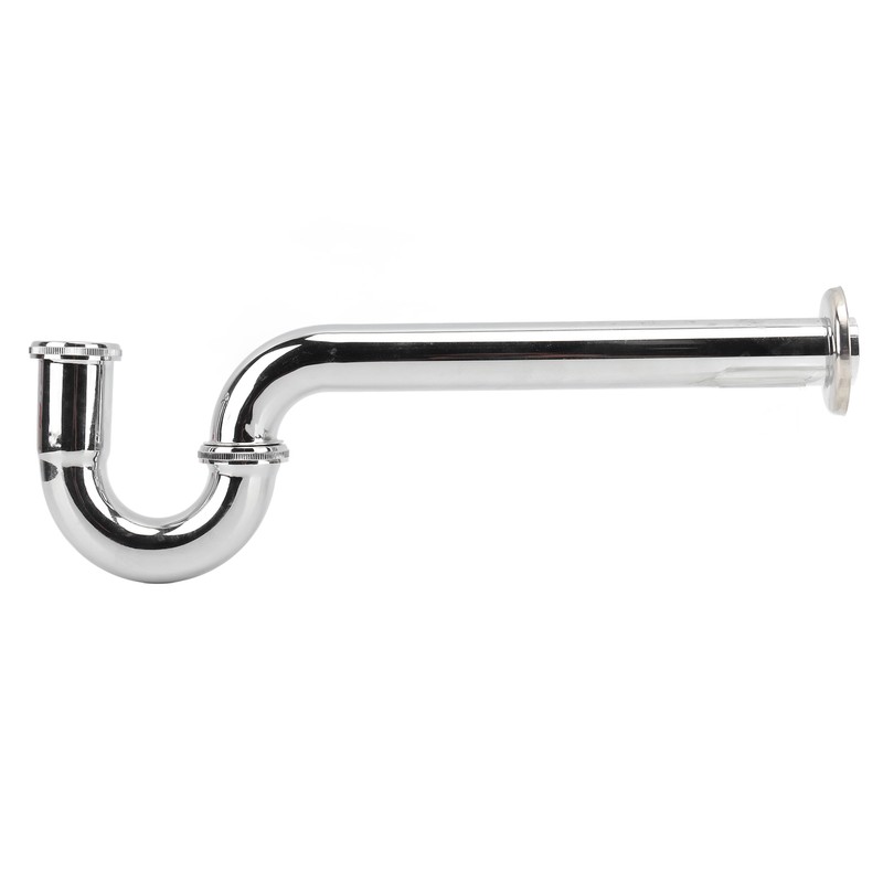 Brass Sink Drain Tubing Set Silver Slick Finish No Ageing