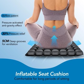 1Pcs Sondor Travel Seat Cushion - Inflatable Airplane Seat Cushion for Travel.Suitable for Long Distance Sedentary People to Use,Easy to Carry, 3D Inflatable Airbag is Ergonomic and Suitable