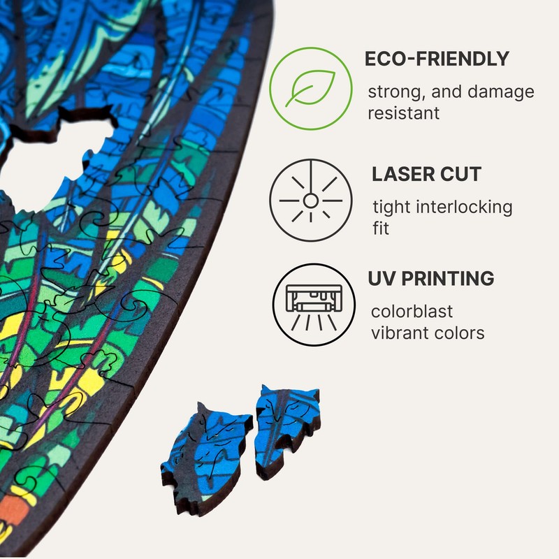UNIDRAGON Wooden Puzzles for Adults Unique Jigsaw Puzzles - Medium