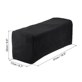 sourcing map 2pcs Stretch Armrest Covers for Chairs/Sofas, Couch Arm Covers with Twist Pin, Furniture Protector Slipcovers for Sofa Chair Recliner Black