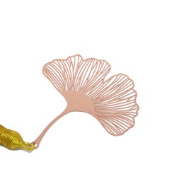 yueton Metal Leaf Tassel Bookmarks Ginkgo Leaf Bookmarkers Rose Gold Plated Brass Page Marker for Book Lovers