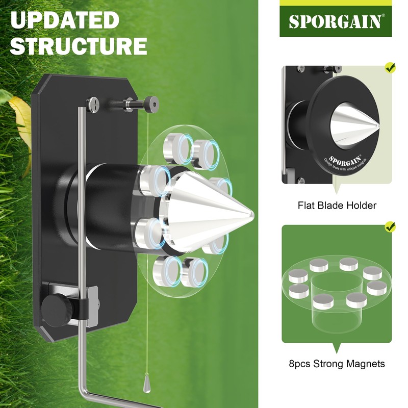 SporGain [Update] Lawn Mower Blade Balancer, High Precision with Magnetic
