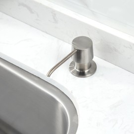 Countertop Deck-Mount Metal Soap and Lotion Dispenser in Brushed Nickel