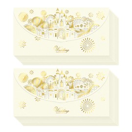 AVERZELLA 20-Pack Wedding Money Envelopes for Cash Gifts - Gold Foil & Laser-Cut Floral Design Cash envelopes for Money, Premium 250g Pearled Paper Money Holder for Weddings, Engagement (Beige)