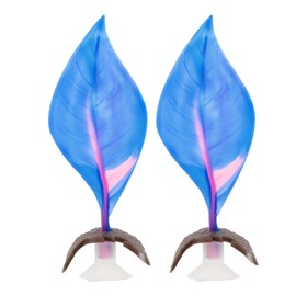 CAPASTEC Betta Fish Bed, Betta Leaf Bed, Silicone Betta Hammock, Betta Hammock Pad with Suction Cup, Glowing Aquarium Decor Betta Fish Supplies, Blue 2set