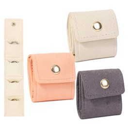 3-Pack Travel Jewelry Case Portable Foldable Jewelry Organizer for Rings, Earrings, Necklaces, and Bracelets, Small Travel Jewelry Box with Compartments and Pockets