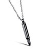 VersaKits Bullet Pendant Necklace for Men Black Stainless Steel Punk