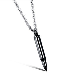VersaKits Bullet Pendant Necklace for Men Black Stainless Steel Punk Pendant Urban Street Hiphop Jewelry Gift