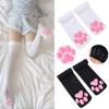 TERUIAOD Cat Paw Socks and Paw Gloves Set,Pink Cute Thigh