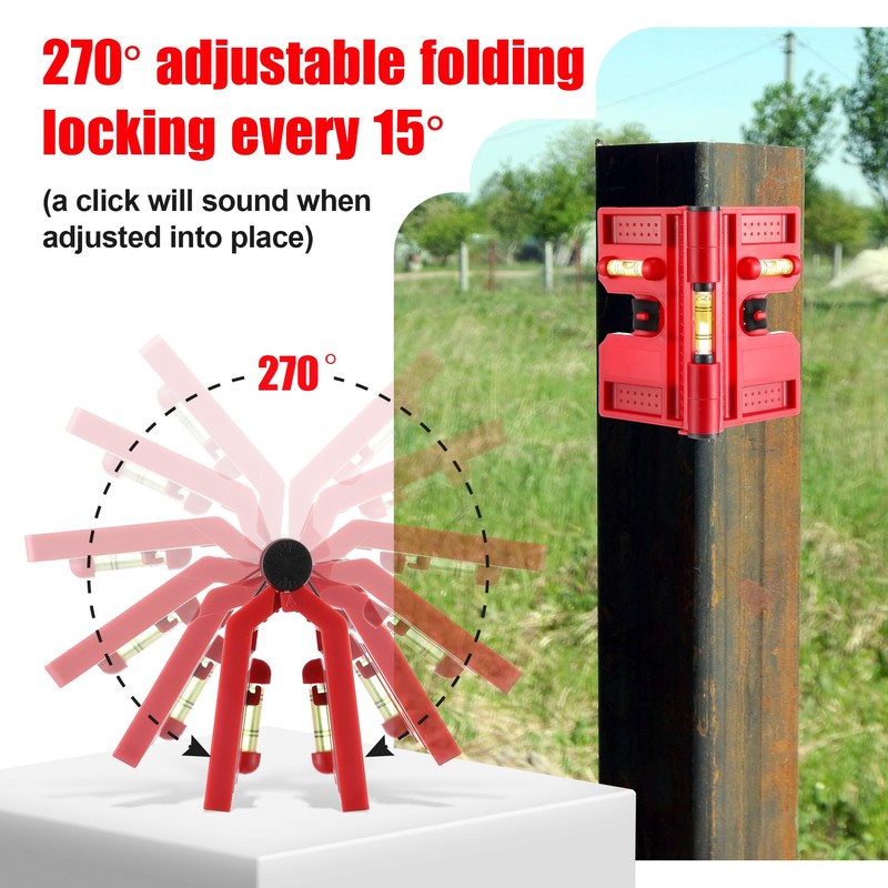 Enhon Adjustable Magnetic Post Level with 6 Hanging String Line