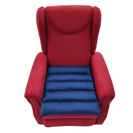 TAKIMED Kissen mit fünf Abschnitten aus silikonisierter Hohlfaser, Antidekubituskissen, orthopädisches Kissen für Sessel, handwerkliches Produkt, hergestellt in Italien. (Blau)