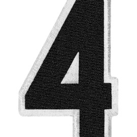 EmbTao Tactical Numbers Patch Embroidered Badge Applique Fastener Hook and Loop Emblem - Four