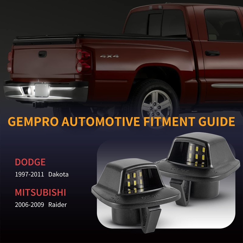 Gempro LED License Plate Light for Dodge Dakota 1997-2011 Pickup