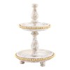 Mud Pie Mini Gold Bead Tiered Server, board 9 1/2"