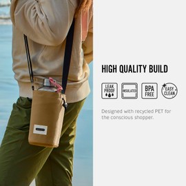 Black+Blum Insulated Bottle Bag - Bottle Bag for Adults and Kids - Made with Recycled PET and BPA Free - Bottle Bag for On The Go, Clay