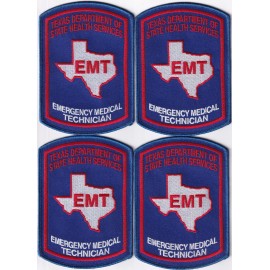 4 Texas EMT patches TX EMS emergency medical technician State Health Services