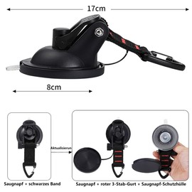 NEUSOP Suction Cup Hook Camping Suction Cup with Hooks 4 Pieces Suction Cup Attachment with D-Ring Car Suction Cups Suction Hooks Extra Strong Suction Cup Attachment Set for Camping, Car, Awnings,