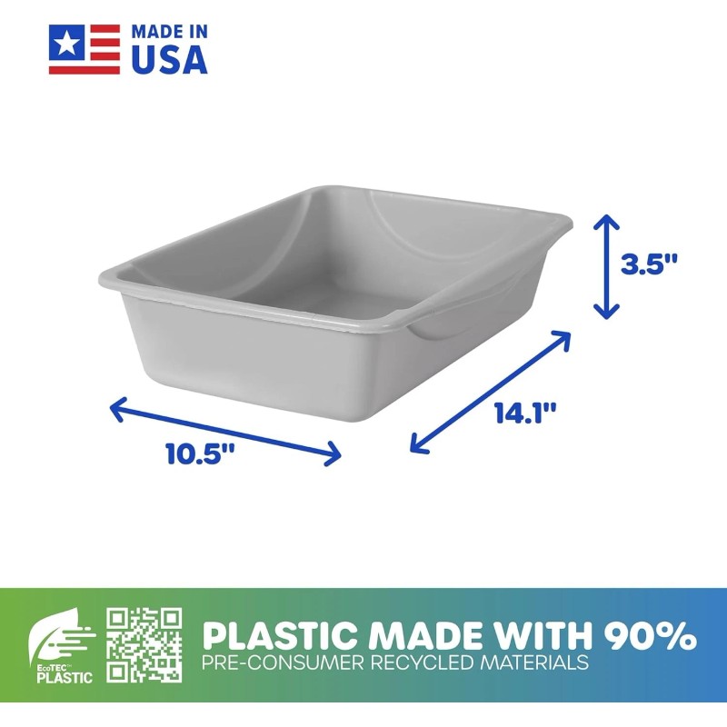 Petmate Litter Pan, Blue/Gray, Small, Made in USA