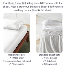 ettitude - 100% Lyocell from Organic Bamboo Basic Sheet Set - Fitted Sheet & Pillowcase - Breathable Sheets, Sateen, Silky-Soft, Deep Pockets, Sustainable (Cloud, Twin XL)