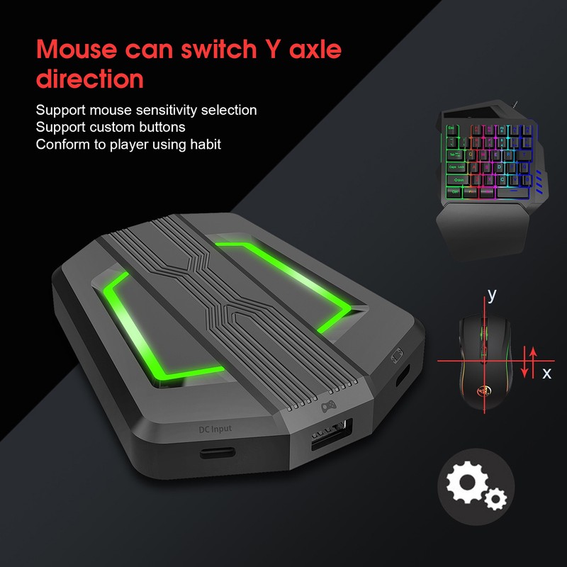 Keyboard Mouse Converter Gaming Adapter Base Kit Mobile Version Fit