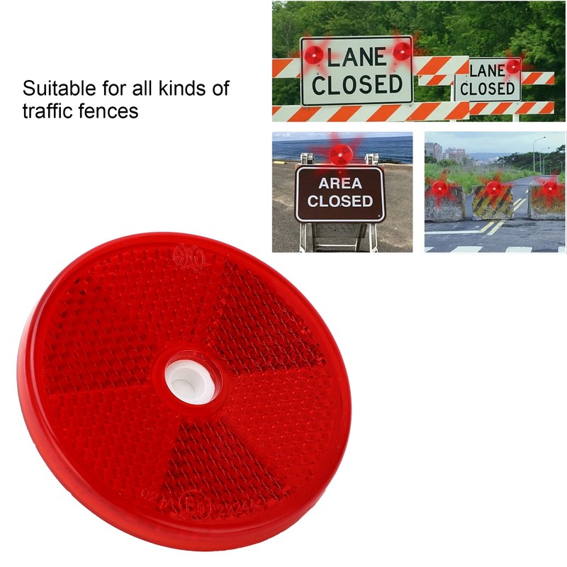 12PCs Round Reflector Red Reflective Sticker Waterproof Signal Warning for