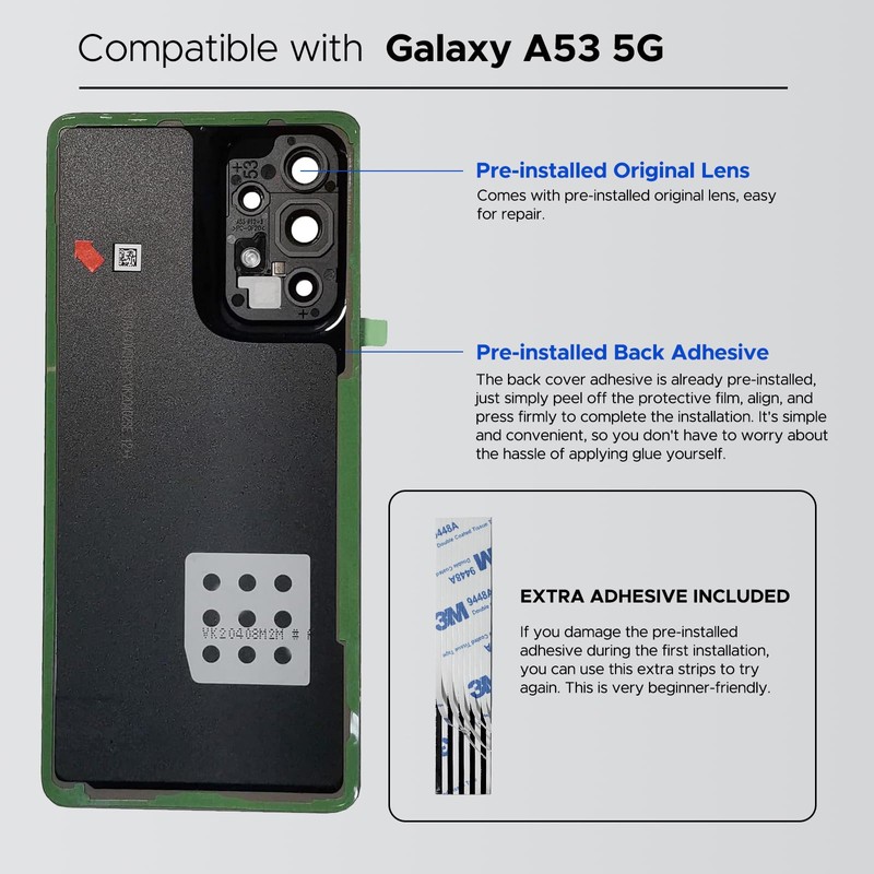 GREEN FUSION Compatible with Galaxy A53 5G Back Cover Replacement,