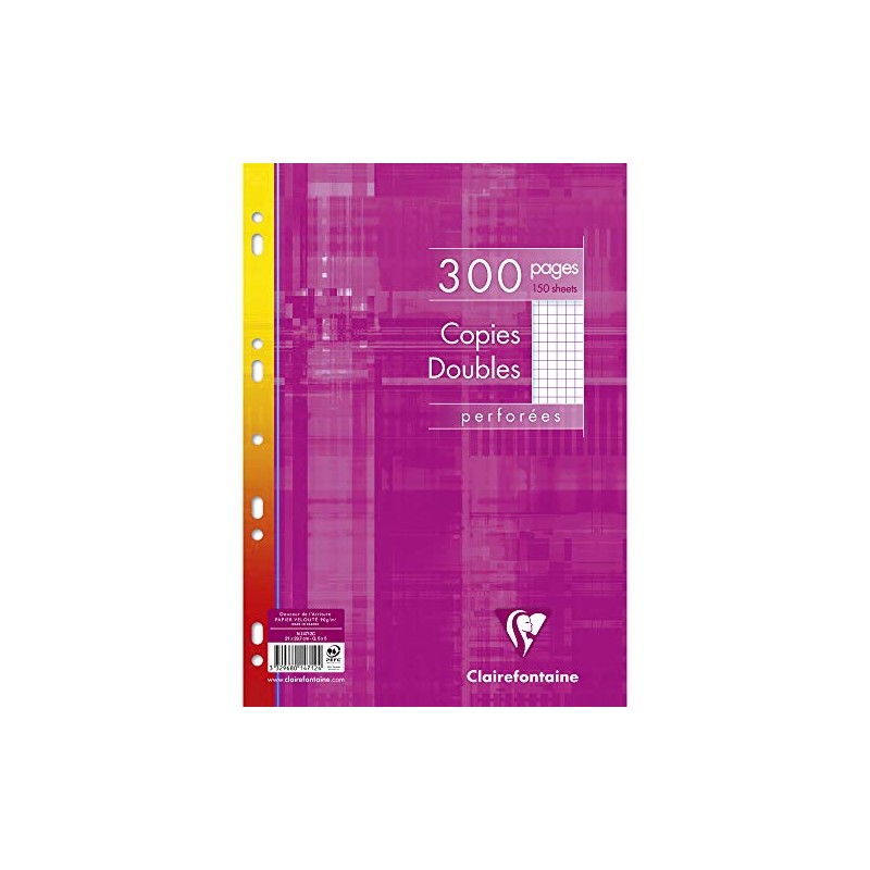Clairefontaine - Ref 14712C - Multi-Punched Double Sheet (Pack of